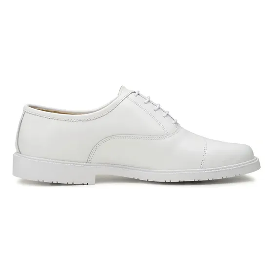 Zapato De Vestir Gala Uniforme Blanco Cuero Kallucci