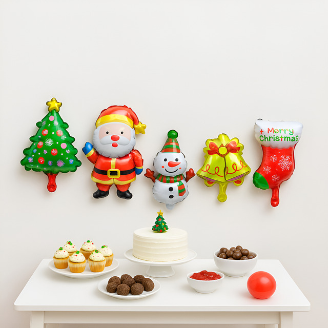 Balão Bexiga Metalizado Natal Papai Noel 12 Unidades 30/40 Balão Bexiga Metalizado Natal Papai Noel 12 Unidades 30/40