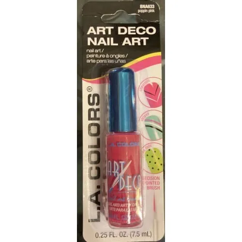 L.a. Colores*uñas Art Deco*rosa Poppin #bna633, 0,25 Fl Oz