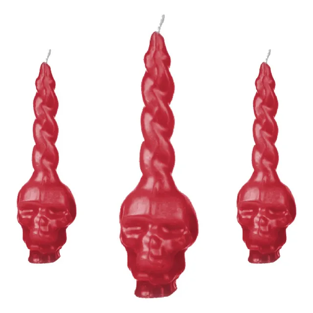 3 Velas Magia Vira Pensamento, Vira Cabeça Vermelha