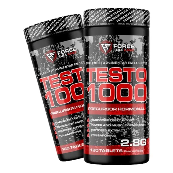 Kit2x Testo 1000 100% Feno Grego 450mg, Boro, Vit B6, B12 Capsulas Premium Puro 120 Tabs - Force Full Labz