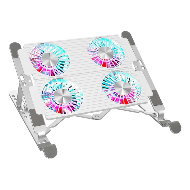 Base Enfriadora Laptop Gamer Ajustable Con 4ventiladores Rgb