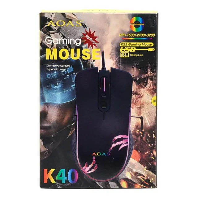Mouse Gamer De Juego Iluminación Rgb Dpi Ajustable 7 Botones