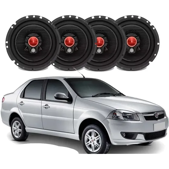 Kit Alto Auto Falante Siena 2006 2007 2008 Bomber 200w Rms