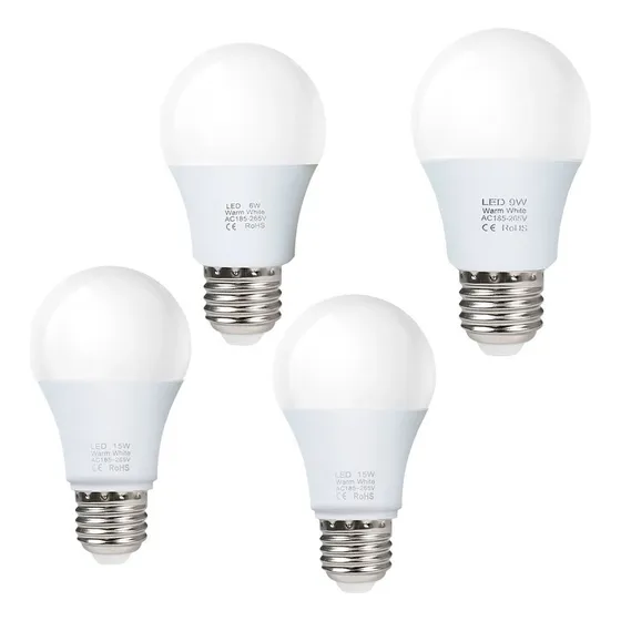 . 4 Foco Led Sensor Automatico Lampara Ahorrador Hogar Luz