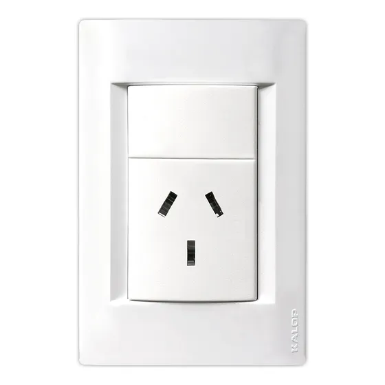 Llave De Luz Armada Kalop Linea Civil Toma 20a Blanco