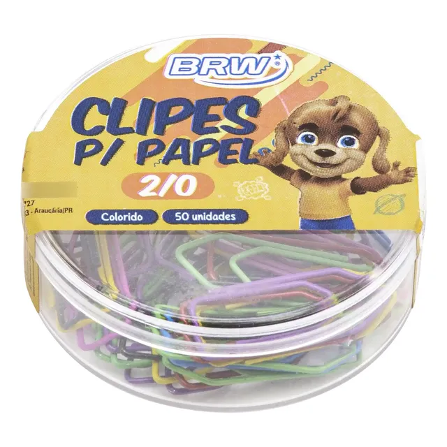 Clips P/ Papel Tamaño 2/0 Pote De 50u Brw