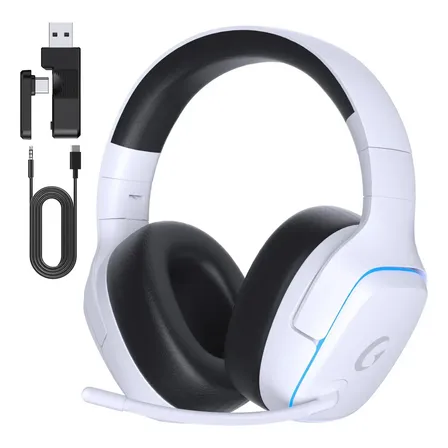 Fone De Ouvido Bluetooth Sem Fio Headset Gamer Olafvi Captain 780 Com Fio USB 5.3 PS5 PC 7.1 LED RGB