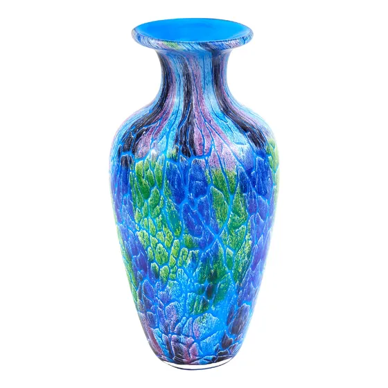 Badash Firestorm - Jarrón De Cristal De Estilo Murano, Dec.