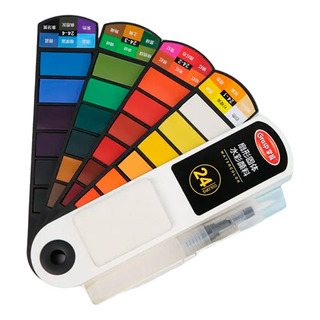 Uffiziarts Acuarela Plegable Portátil Abanico 24 Colores Uffiziarts Acuarela Plegable Portátil Abanico 24 Colores