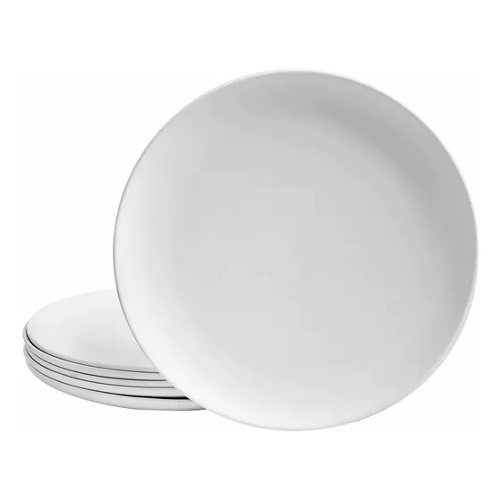 Plato Redondo Blanco Melamina 18cm X6 Unidades