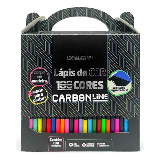 Lapis De Cor 100 Cores Carbon Soft Macio Leonora Marcação Colorido