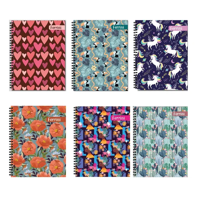 Cuaderno Profesional Ferrini 6pk Doble Aro Inclusive 100h Color Raya Fem