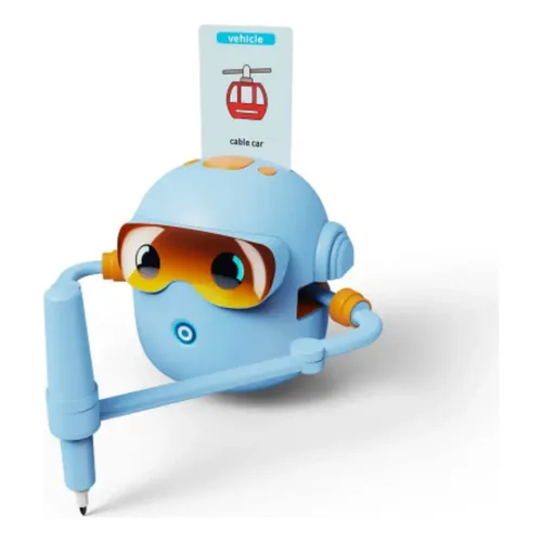 Robot De Dibujo Con Voz Para Niños +3 Años – Incluye 100 Tarjetas Y Lápices, Fomenta Creatividad Y Concentración, Blanco
