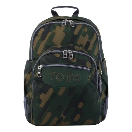 Bolso Morral 44cm Escolar Totto Ecole Rayol Camuflado 3dl