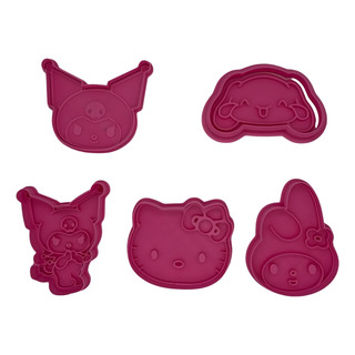 Set De 5 Cortadores De Galletas Sanrio Kuromi Kitty Melody Set De 5 Cortadores De Galletas Sanrio Kuromi Kitty Melody