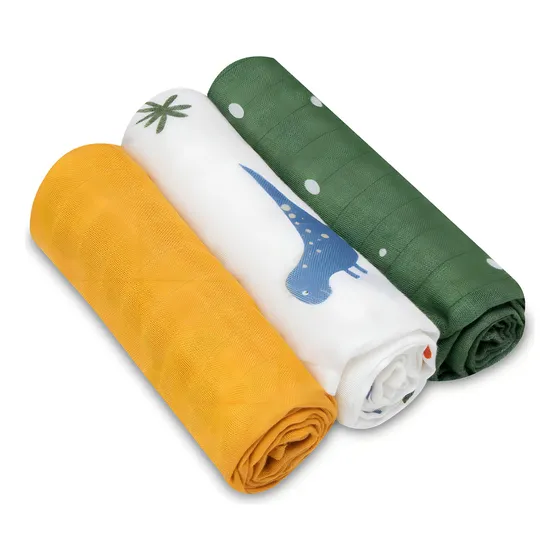 Muselina Swaddle Sabana Bebe Lorelli - Mvd Kids Diseño De La Tela Bamboo Set Dino