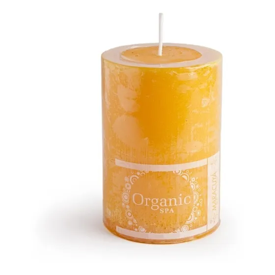 Organic Spa W18Y Color Naranja Claro Vela Aromática 6x10 Maracuyá 
