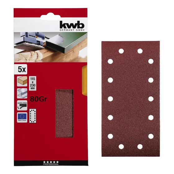 Kit X5 Lijas Rectangulares 115x230mm Velcro Lijadora Orbital