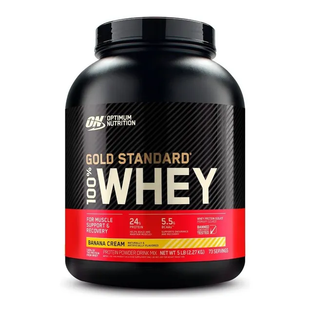 Suplemento Optimum Nutrition Proteína Gold Standard 100% Whey en Polvo Sabor Banana Cream de 2.27kg