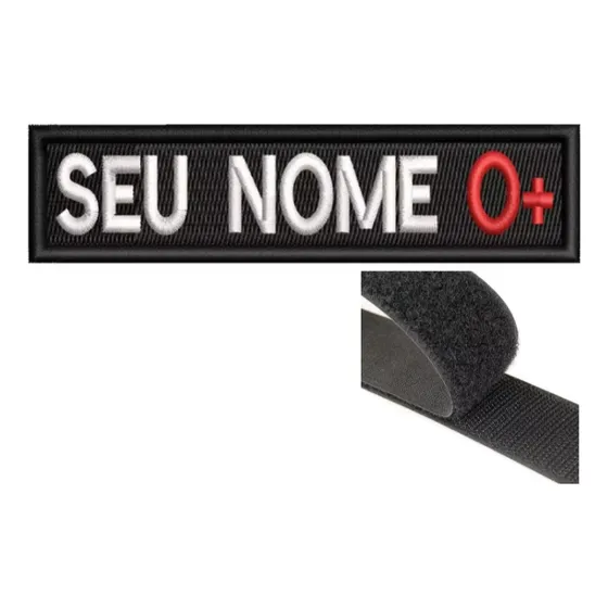 Tarja Com Fecho De Contato  - Seu Nome E Tipo Sanguíneo