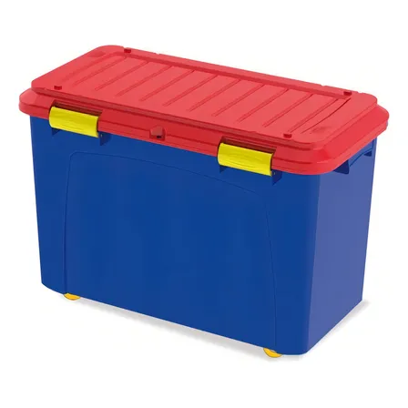 Baul caja almacenamiento organizadora megaforte 90L ruedas Reyplast
