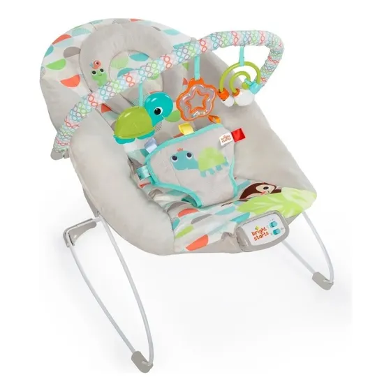 Silla Mecedora Para Bebé Bright Starts Happy Safari 11508 Gris Lisa