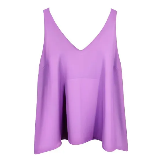 Blusa De Crep Gasa Sin Manga Liso Talle Grande
