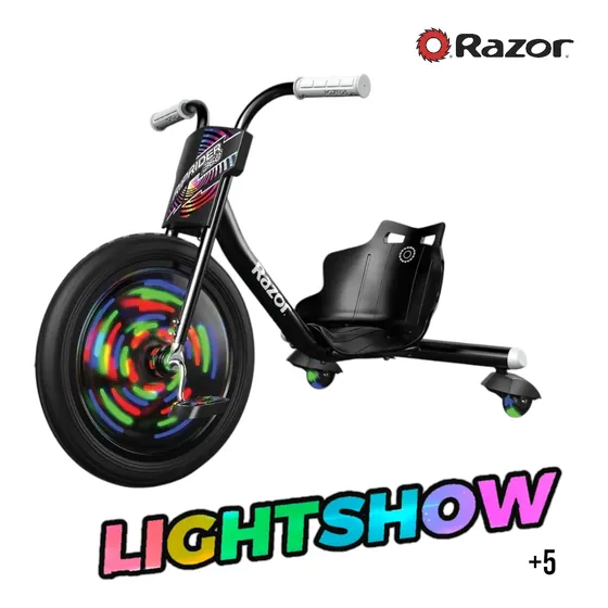 Triciclo D Pedal C/ Luces Led Ruedas Traseras Razor Niños +5