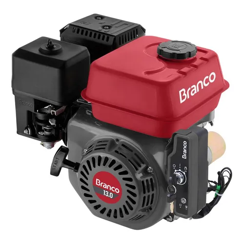 Motor Horizontal 13cv B4t Gasolina E Partida Eletrica Branco Cor Vermelho