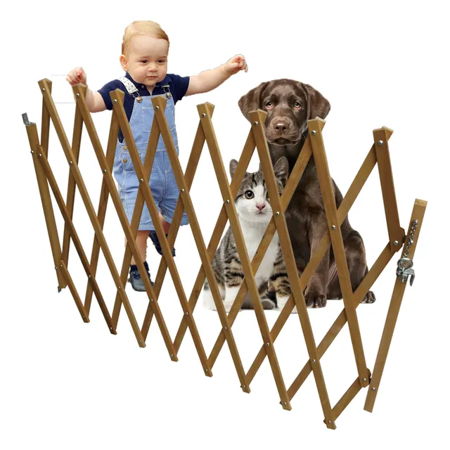 Reja Plegable Abatible Mascotas Niños Madera Dura