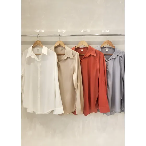 Camisa De Seda V/colores Nueva Temporada Talles 4-9 Ps