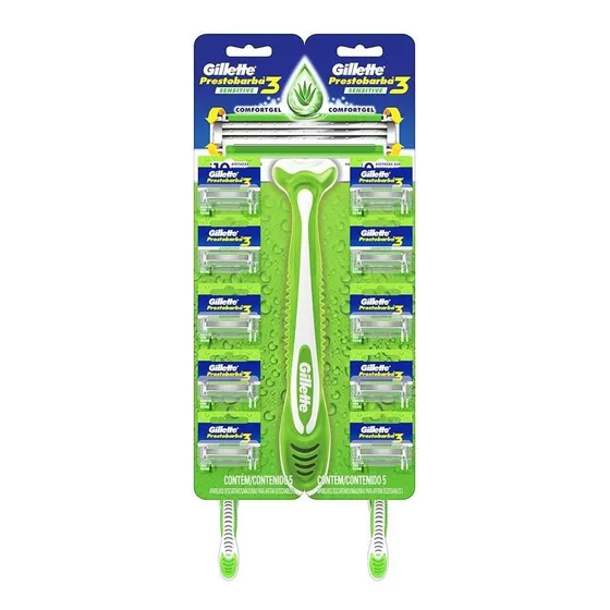 Gillette Prestobarba Sensitive 3 Comfortgel. 10 Unidades