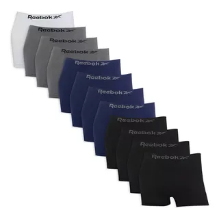 Kit 12 Cuecas Boxer Reebok Original Microfibra Sem Costura Kit 12 Cuecas Boxer Reebok Original Microfibra Sem Costura