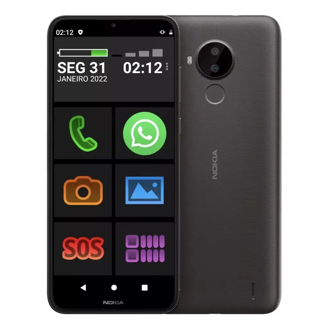 Smartphone Nokia P Idoso Grande 64gb Open Box Ícones Grandes