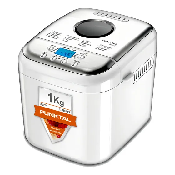 Panificadora Punktal PK-PA6301 1kg 600W 19 Programas Pantalla Digital | Cuotas sin interés