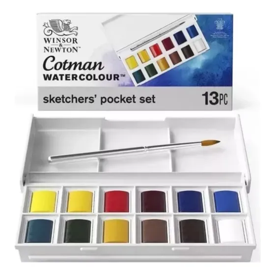 Acuarelas Profesionales Winsor & Newton Cotman X12 C/pincel 