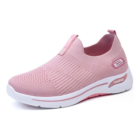 2024 Tênis Meia Feminino Confortável Sem Cadarço Slip On