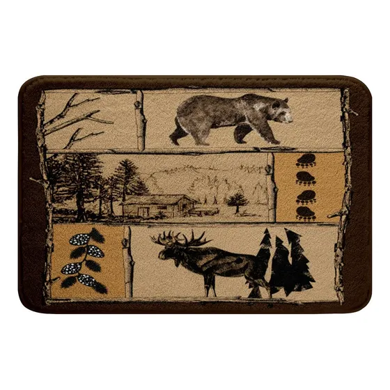 Tapete Baño Oso Para Rustico Casa Campo Alce Alfombra Funda