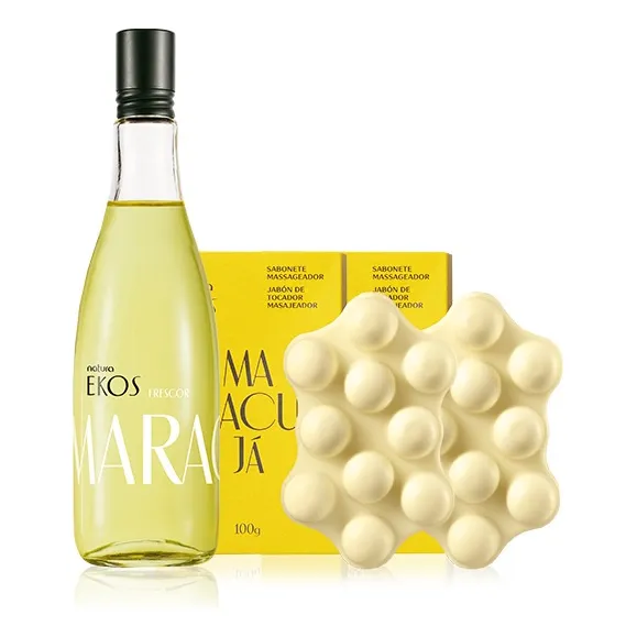 Ekos Maracuya: Frescor 150ml + 2 Jabones Masajeadores Natura