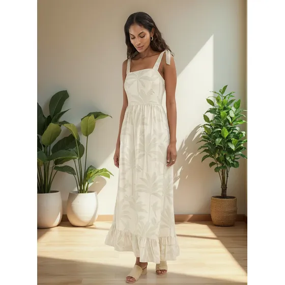 Vestido De Mujer M/sisa Largo Patprimo Color Crema #30171038