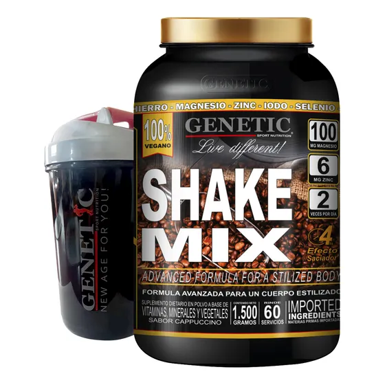 Reemplaza Comidas Batido Vegano Soja Shake Mix Vaso Genetic