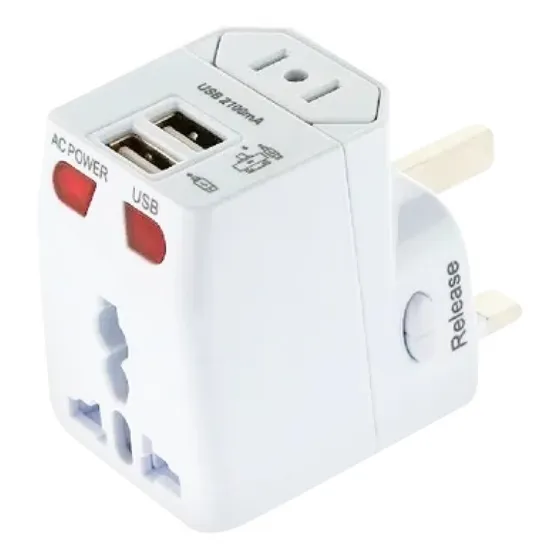 Adaptador Universal Para Viaje Con 2 Usb Diginet