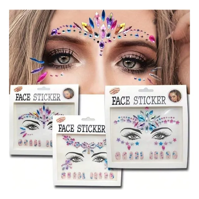 Gemas Pedrería Facial Stickers Pegatinas Maquillaje