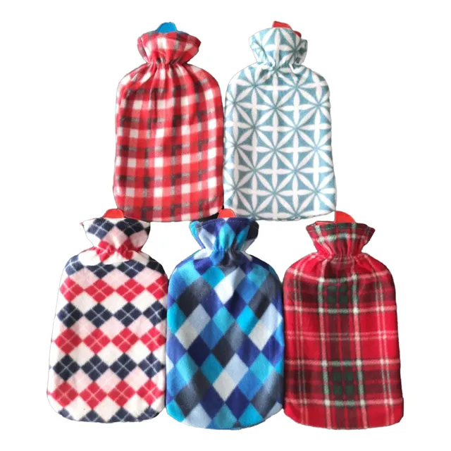 Pack X 4 Un Bolsa De Agua Caliente Con Funda Polar Variados