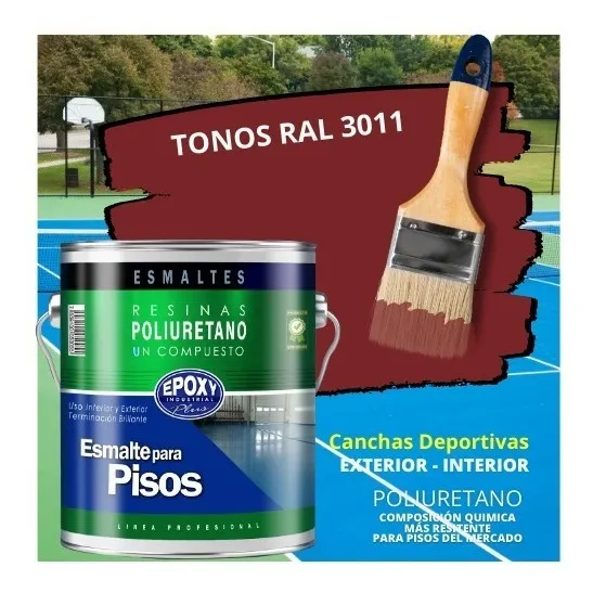 Pintura Canchas Deportivas Poliuretano Ral 3011, Galón 4lt