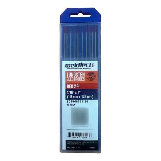 Electrodo Tungsteno Rojo 2% 1/16