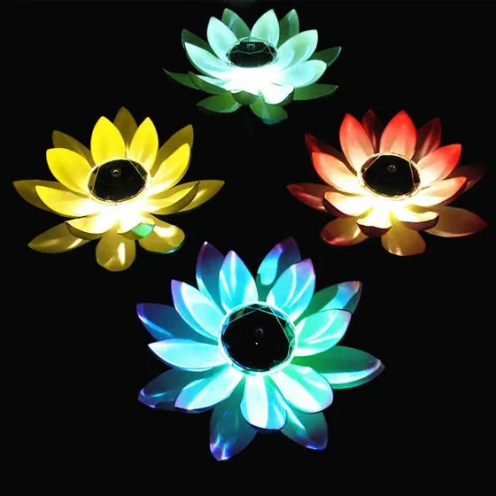 Juesi Luz Flotante Para Piscina Solar Flor Loto Led Agua