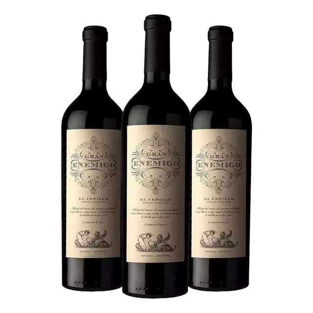 Vino Tinto Gran Enemigo El Cepillo Cabernet Franc 750ml X3