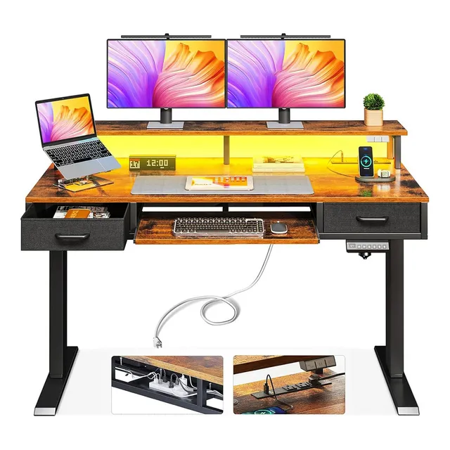 140cm Escritorio Eléctrico 2 Niveles Altura Ajustable